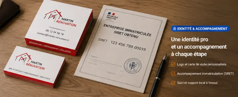 Logo, carte de visite et SIRET pour artisan
